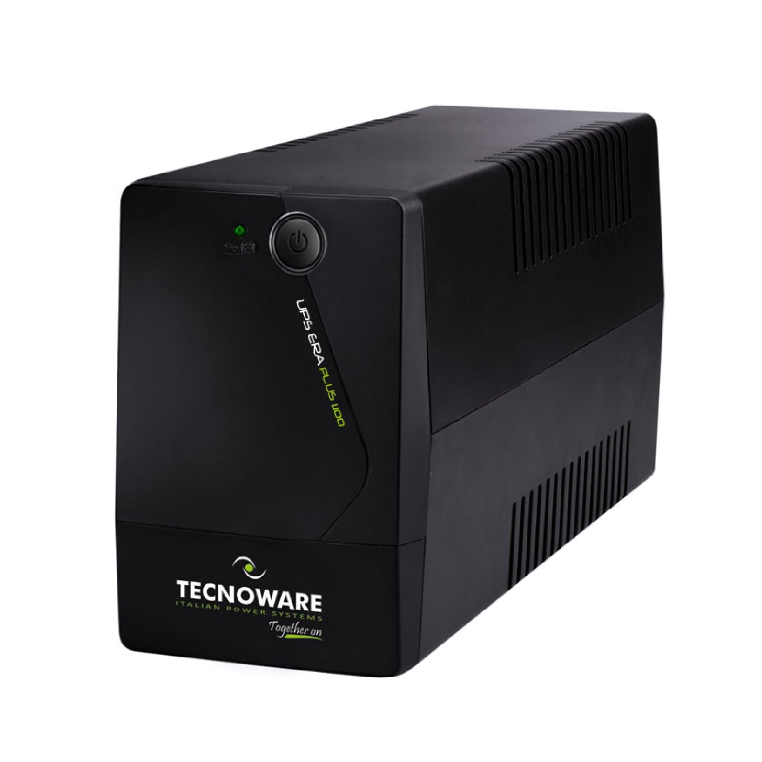 Tecnoware UPS ERA PLUS 1100 Uninterruptible Power Supply - 2 Schuko Outputs - Autonomy Up to 17 min with 1 PC or 60 min with Modem Router - Power 1100 VA