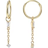 FANSING Earrings for Women Hoop Earrings Trendy Cartilage Earring Hoop Surgical Steel Earrings for Men with Zircons Tassel Charms