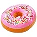 ChezMax Round Donut Pillow 16 Inch, Soft Decorative 3D Print Seat Pad Cushion, Comfortable Plush Funny Cute Food Shaped Stuffed Throw Pillow for Adult Couch Floor Chair Sofa Office-Pink Sugar