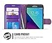 ERAGLOW Galaxy J3 Emerge Case / J3 Prime /J3 Mission / J3 Eclipse/Sol 2 / Amp Prime 2 Case, PU Leather Wallet Flip Protective Cover with Card Slots & Kickstand for Samsung Galaxy J3 2017(Purple)