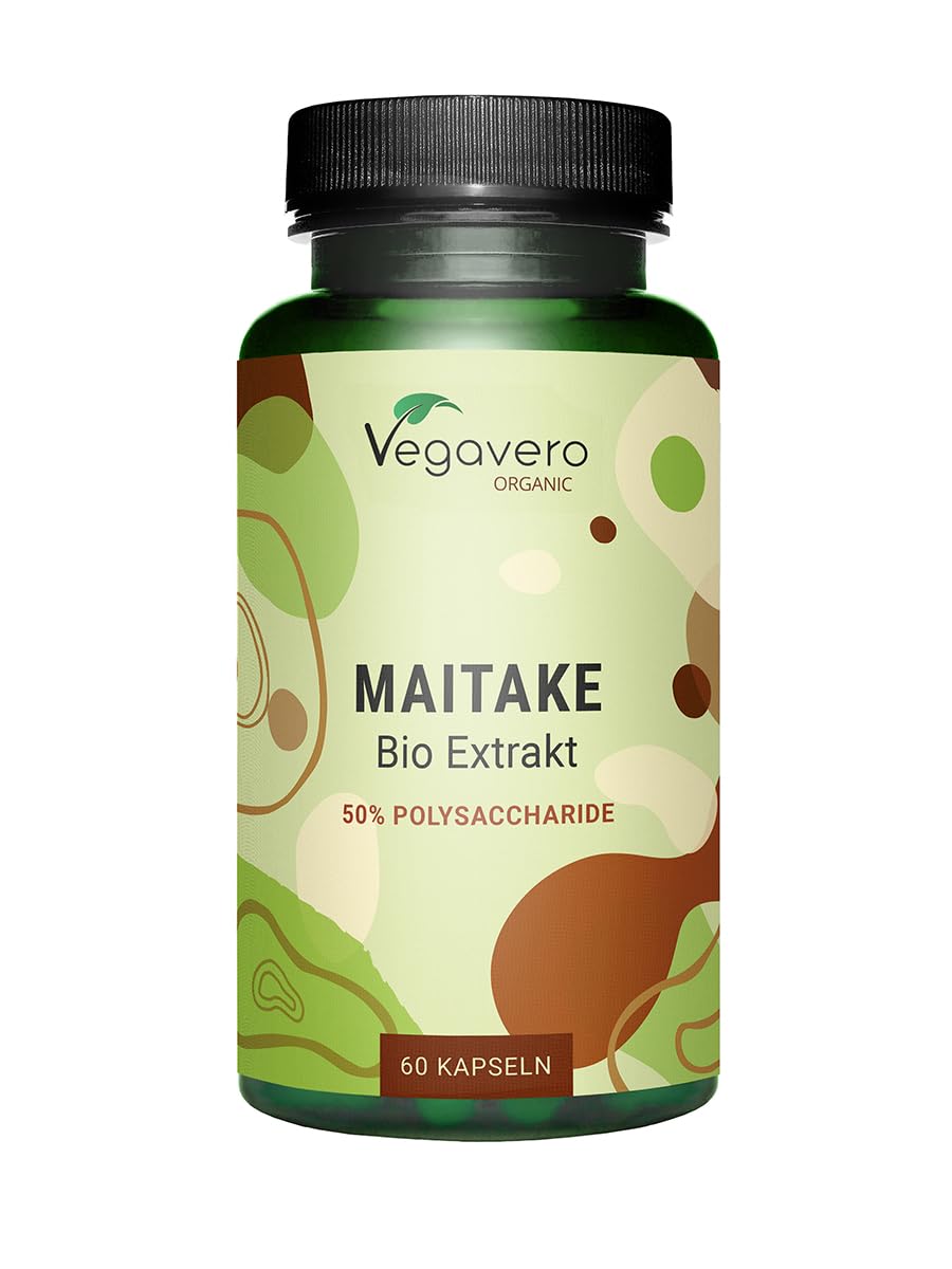 Vegavero Organic Maitake Mushroom 8500 mg | 17:1 Extract | 50% Polysaccharides | NO Additives, Lab Tested | 60 Capsules | Vegan