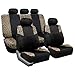 FH Group FB080LEOPARD115 Black Lush Velour Seat Cover (Airbag Compatible and Split Bench Leopard Full Set)