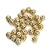Linsoir Beads Round Crystal AB Stones Spacer Beads Gold Plated Hollow Metal Bracelet Beads 12mm Pack of 30 Pieces