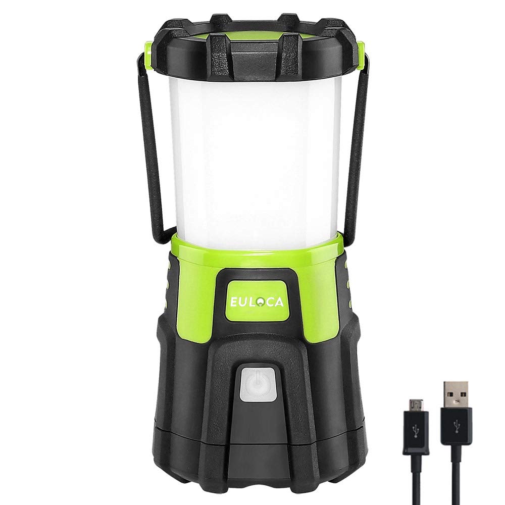 EULOCA USB Rechargeable LED Camping Lantern, 1200lm Dimmable 4 Modes Emergency Light,Water Resistant Tent Light for Camping, Hiking, Fishing, Power Cuts and More