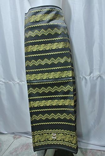 Thai Myanmar Synthetic Silk Fabric Women Wedding Dress Sarong Skirt Saichon#2 Gray