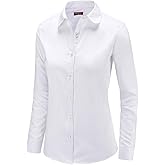 Dioufond Womens Oxford Shirts Button Up Shirts for Women Business Casual