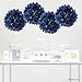 Andaz Press Large Tissue Paper Pom Poms Hanging Decorations, Navy Blue, 14-inch, 4-Pack, Nautical Baby Bridal Shower Wedding Decorations Colored Birthday Party Supplies