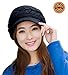 Women Winter Hats Knit HINDAWI Crochet Fashions Snow Warm Cap with Visor