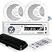 Marine Stereo Receiver Speaker Kit - In-Dash LCD Digital Console Built-in Bluetooth & Microphone 6.5" Waterproof Speakers (2) w/ MP3/USB/SD/AUX/FM Radio Reader & Remote Control - Pyle PLCDBT65MRW primary