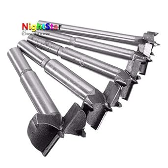 Generic 5pcs/set Drill Bit Set 15/20/25/30/35mm Wood Drills Wood Boring Hole Saw Cutter Tool Power Tools with Round Shank