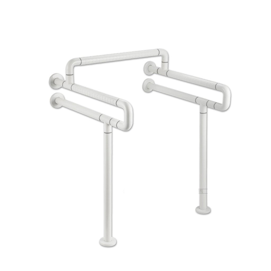白 白 バリアフリー障害者 高齢者の二重u字型のクロスバー手すり付きワンピーストイレアームレスト 家 色 美しい 白 B07c5dxygk トイレ用手すり セール 登場から人気沸騰 Rumble Media