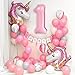 Unicorn Party Decoration Supplies for 1st Birthday with Unicorn Headband Party Balloons