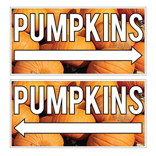 VictoryStore Halloween Pumpkins Directional Yard Sign - Set Includes Even Number of Right and Left Arrows - 12