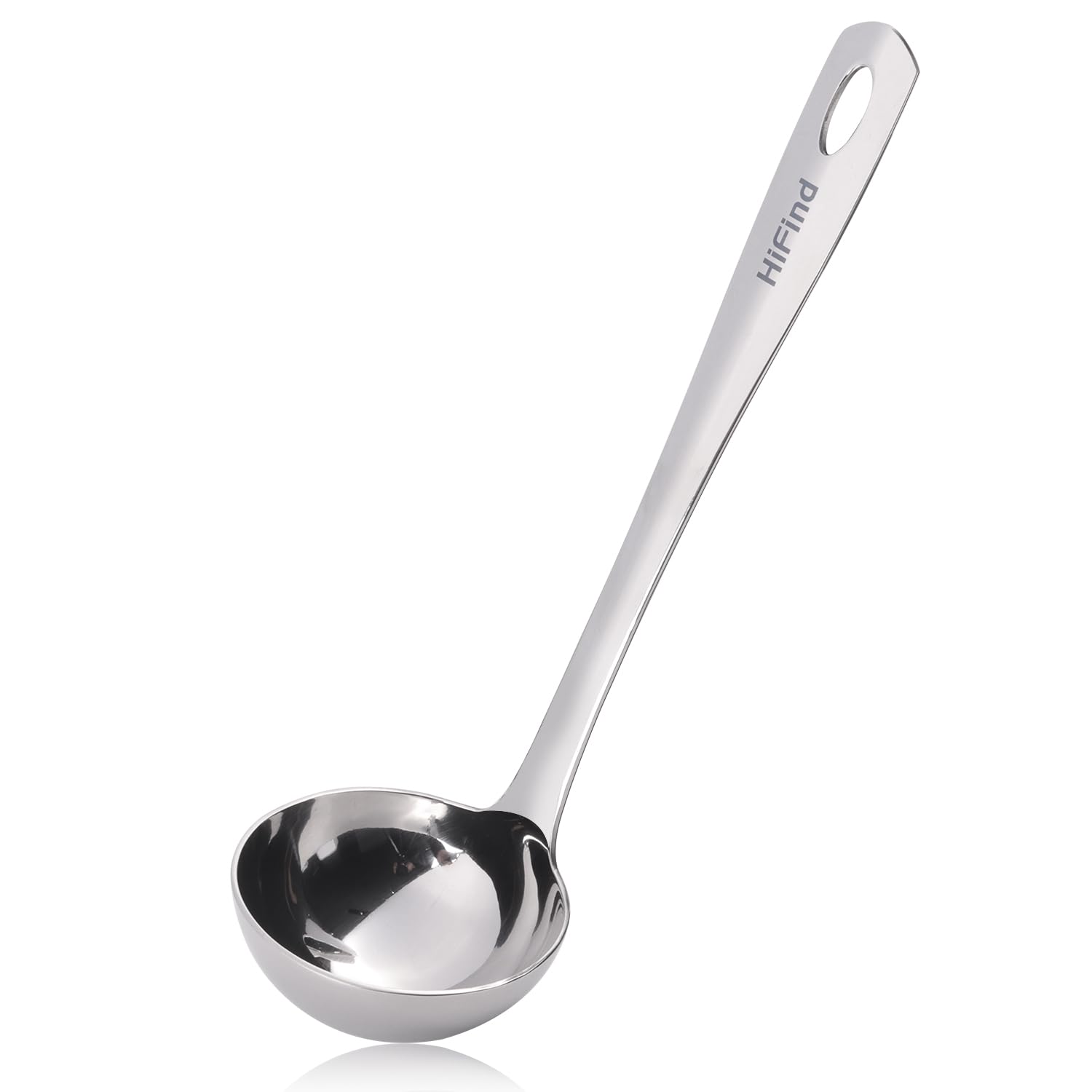 Photo 1 of HIFIND Large Ladle Spoon 10.6 Inches Stainless Steel, Heavy Duty Mirror Polished Cooking Utensil, Dishwasher Safe, Kitchen Serving Tool, Rust-Resistant Metal Unique Soup Spoon