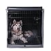PETSFIT Dog Crate Cover,42 Inch Kennel Cover for Wire Dog Crate, Double Doors, Mesh Window, Flap On The Top and Back is Detachable, Dog Cage Cover Grey