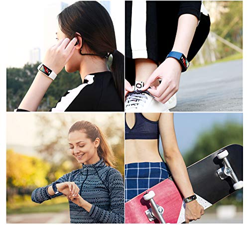 Smart Bracelet, YiMiky Bluetooth Smart Watch HR Monitor IP68 Waterproof Sport Wristband Blood Pressure Fitness Tracker Watch for Men Activity Tracking Bluetooth Smart Wristband - White - Thumbnail 6
