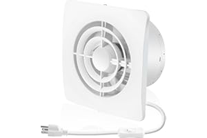 Fanspex 4-in Window Exhaust Fan for Bathroom, 12W Wall Mount Small Ventilation Fan for Kitchen Garage, 42dB Low Noise, 66CFM Air-flow, 5 ft Long Cord