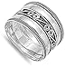 Sterling Silver Women's Bali Rope Ring Wide 925 Band Swirl Center New Size 9