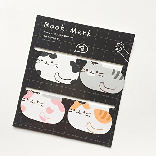 Vann92(TM) 4 Pieces/Pack of Fat Cat Magnet Bookmarks Paper Clip School Office Supply Stationery Marker of Page