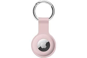 ColorCoral Holder Case for Airtag Ultra Light Silicone Sleeve for Air Tags Durable Anti-Scratch Protective Skin Cover with Anti-Losing Keychain Ring Accessory Compatible with Air-Tag (Pink)