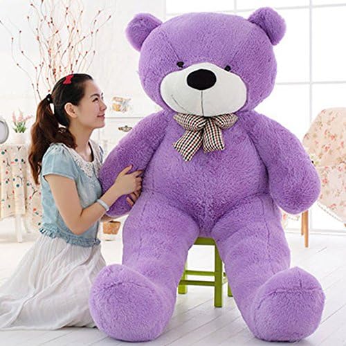 Giant Teddy Bear Plush Stuffed Animals Gifts For Girlfriend Baby Children With Tie Purple 47 inch