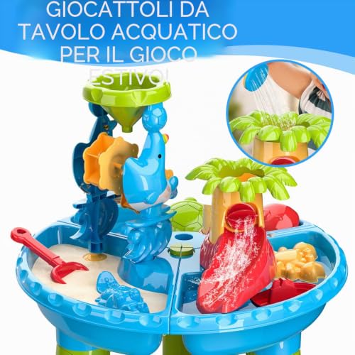 Diealles Shine Children's Water Table, Versatile Children's Water Play Table, Outdoor Sand and Water Table for Children