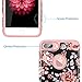 iPhone 7 Plus Case Flower,iPhone 8 Plus Case,Fingic Floral Series Slim Case for Girls Women Hard PC Soft Rubber Anti-Scratch Shock Proof Protective Case Cover for iPhone 7/8 Plus,Rose Flower/Rose Gold