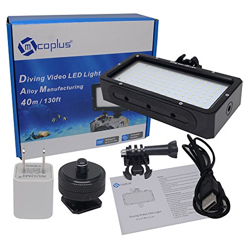 Mcoplus LE-120Y 25M /82ft 5500K Waterproof Video LED Underwater light Diving Lamp for Digital Gopro Camera,Campass,Gopro Mount and Camera Hot Shoe Mount with Built-in Lithinum Battery - Thumbnail 6