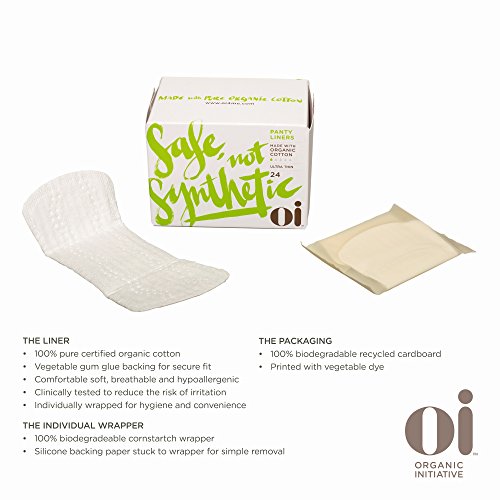 Oi Organic Cotton Panty Liners Ultra Thin 24 Count Organic Pure