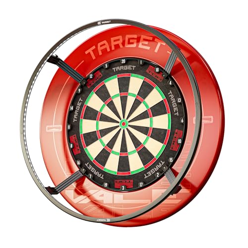Target Darts Corona Vision Dartboard Lighting System, Schwarzer Rahmen | Weißes LED Dart Board Surround Ringlicht mit magnetischen Füßen | Schatten el