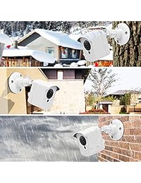 Soporte de pared Wyze Cam, cubierta protectora resistente a la intemperie Caremoo con soporte ajustable para la cámara Wyze Cam V2, uso en interiores exteriores (blanco, paquete de 3)