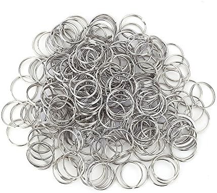 New Band 200pcs Round Metal Split Keychain Rings for Car Home Keys Organization DIY Crafts Makings (25mm)