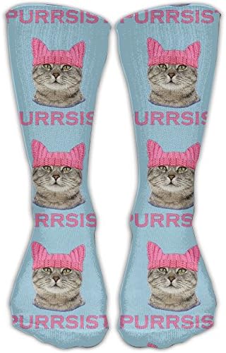 QWEDGTGF Mid Calf Length Socks Persist Pussy Cat Basketball Sports Stockings Boot Crew Socks For Man Women