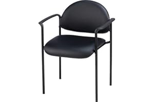 Lorell Reception Guest Chair, Black Vinyl