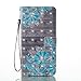 iPhone 7 Plus Case,iPhone 8 Plus Case,Flexible Detachable Wallet Scratch Resistant Protective Cover Card Holder 3D Painted Magnetic Premium PU Leather Case Pocket for Apple iPhone 7 Plus-Blue Flower