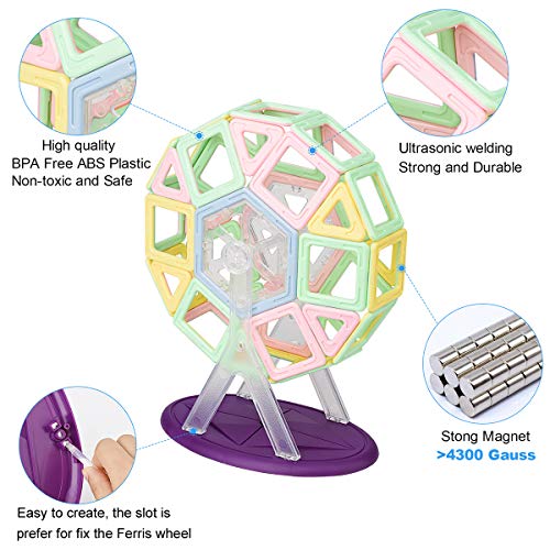 image for Suwayoo Magnetic Blocks-142 PCS Magnetic Tiles Building Blocks Toys, M