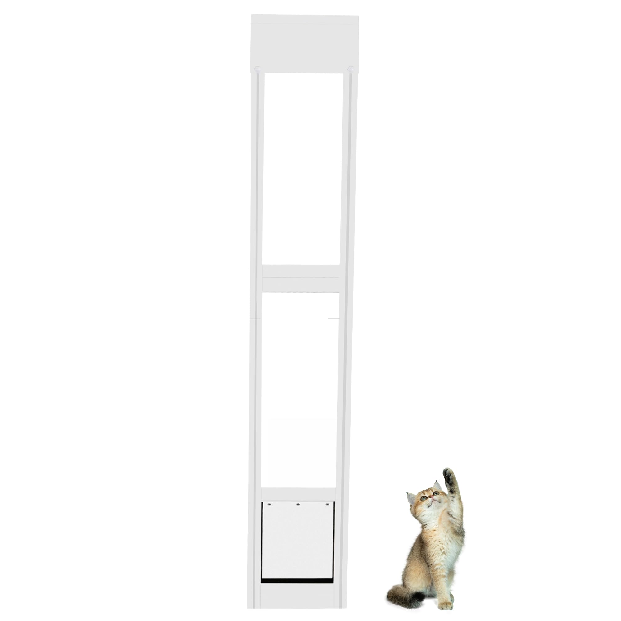 Cat Dog Door Insert for Sliding Patio Door - Sliding Glass Cat Door with Lockable Weather Proof Pane