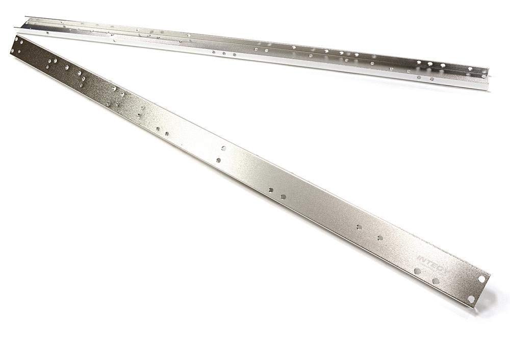 Integy RC Model Hop-ups C26627SILVER Ladder Frame Main Chassis Rail Set L=455mm for Custom 1/14 Semi-Tractor Truck