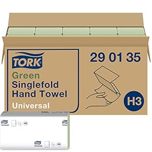 Tork groene Z-gevouwen papieren handdoeken universeel 290135 – H3 vouwhanddoeken voor papieren handdoek dispenser – 1…