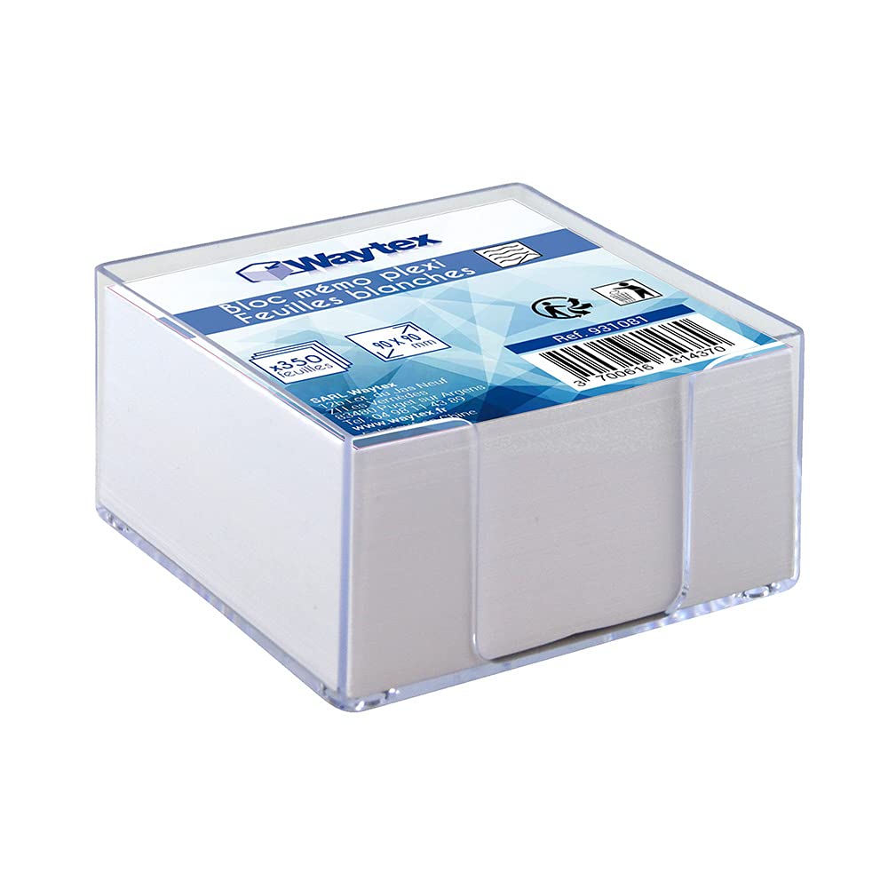 Waytex 931081 Block with Paper 90 x 90 x 50 mm Transparent