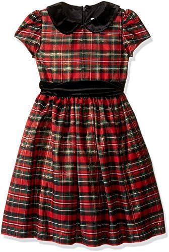 Jayne Copeland Girls' Plaid with Peter Pan Collar