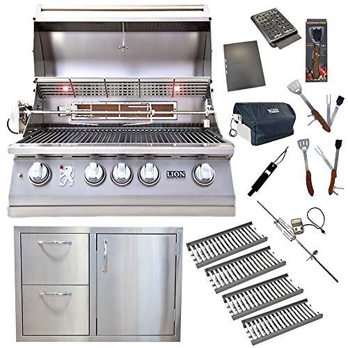 Lion Premium Grills 32Inch Propane Grill L75000 w/ 4 Ceramic Tubes w
