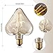 TRANSTEC - 1 PACK - LOVE Shape - Amber Glass Edison Filament Home Deco Retro LED Bulb Warm White 2Watt - Wide Dimmable - Star/Heart New Style for Christmas - 110~130V E26 Socket 2200K