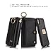 JAZ iPhone X Wallet Case,iPhone Xs Wallet Case Zipper Purse Detachable Magnetic 14 Card Slots Card Slots Money Pocket Clutch Leather Wallet Case for iPhone Xs/iPhone X 5.8