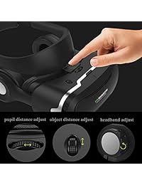 anteojos 3d Realidad Virtual Headset, tsanglight VR Headset con auriculares integrado 3d para 4.5   6.0" Android iOS para Samsung Galaxy S7 Edge S6, iPhone 7 6 6S Plus, etc.