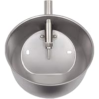 MACGOAL Stainless Steel Automatic Waterer Bowl – With Float Valve, Drain Plug, For Livestock, Dogs, Goats, Pigs