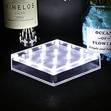 Acmee 5 Inch Plate Square 16 Super Bright LED Vase Base Light for Table Centerpiece Decoration (White)