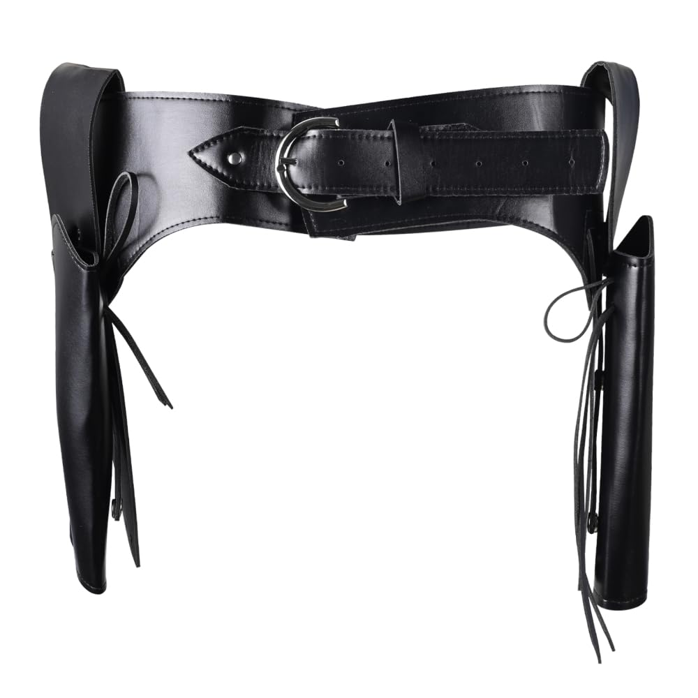 Dual Gun Holster, Vintage Revolver Double Holster Belt Cowboy Adjustable Belt Leather Gun Cover for Hunting Theme Party Cosplay