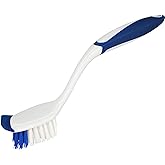 Dawn Dish Brush with Soft Nylon Bristles and Scraper, Blue/White