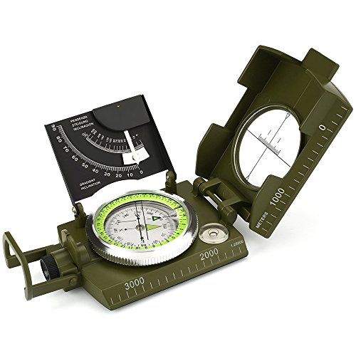 Compass, Waterproof Hiking Military Navigation Compass with Fluorescent Design,Perfect for Outdoor Activities